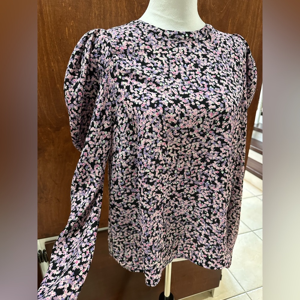 Floral Black and Pink Women's Top